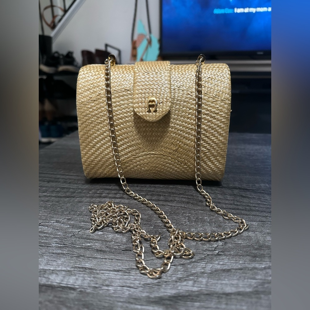 Etienne Aigner Box Purse or Clutch 100% Buntal Palm